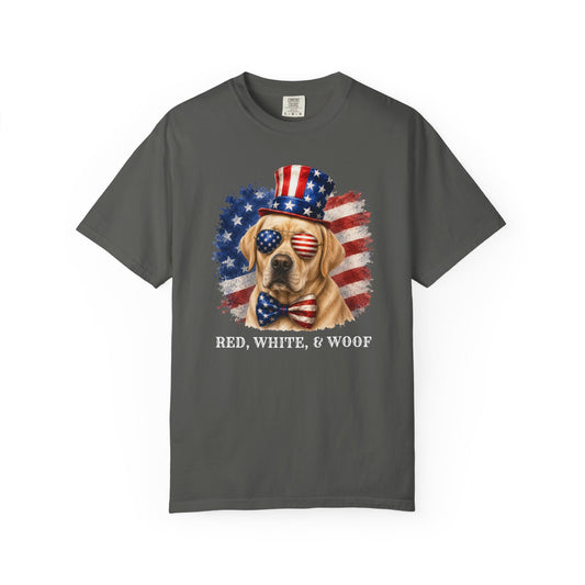 Patriotic Yellow Lab Red White & Woof Shirt