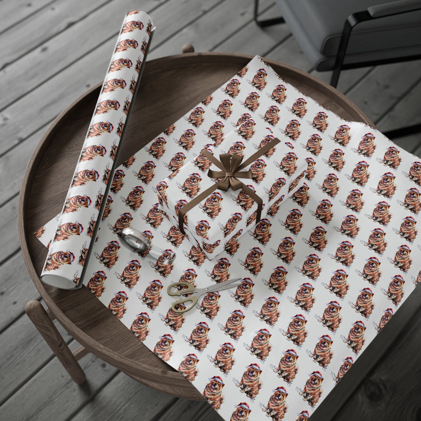 Chow Chow Christmas Lights Wrapping Paper