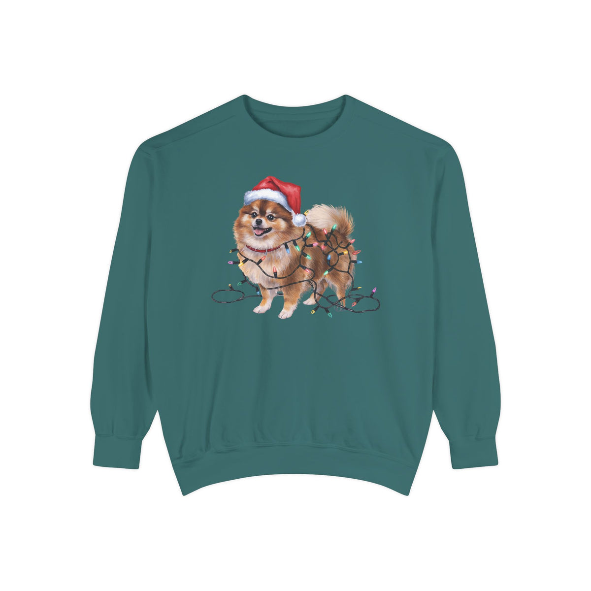 Christmas Pomeranian Sweatshirt, Christmas Lights Dog