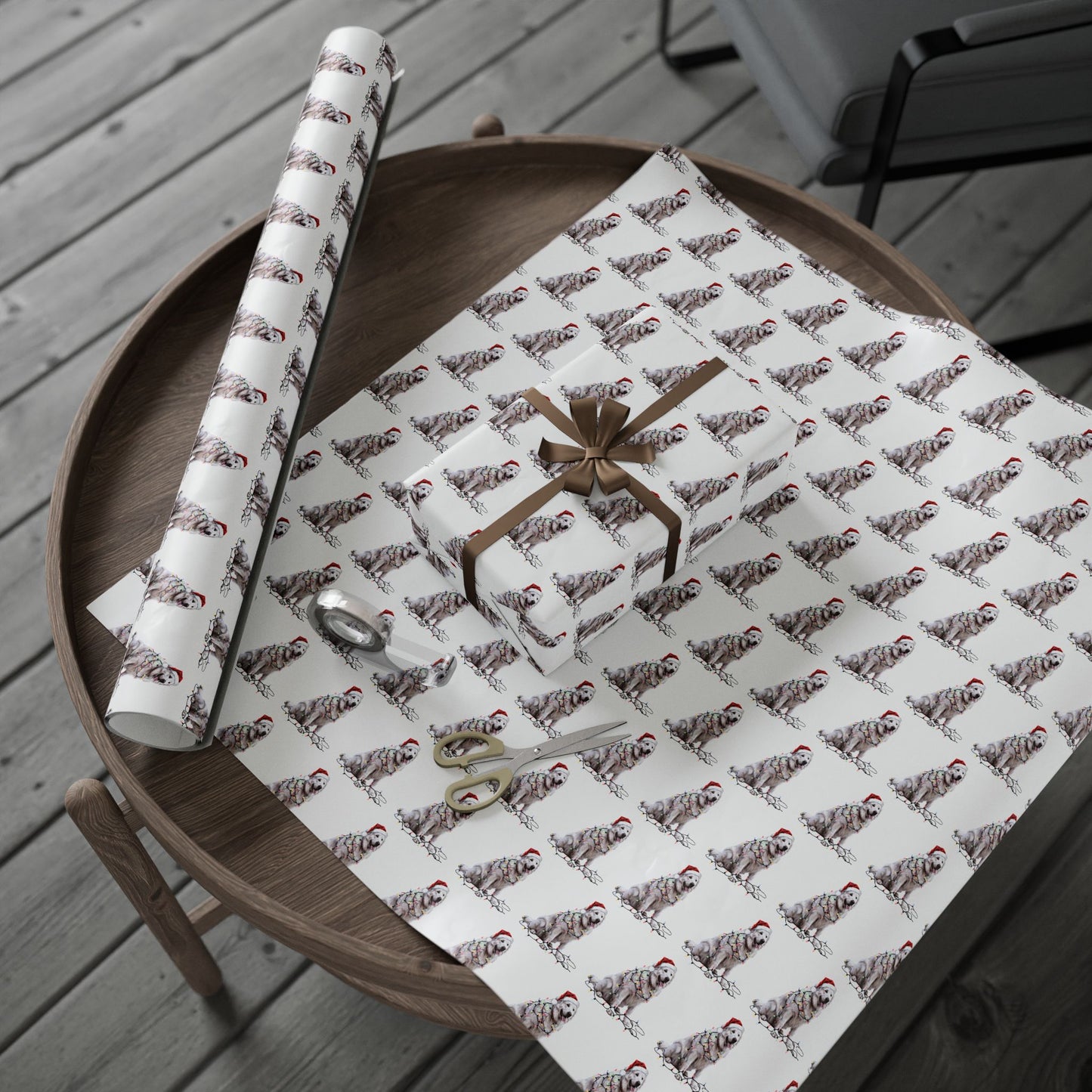 Great Pyrenees Christmas Lights Wrapping Paper