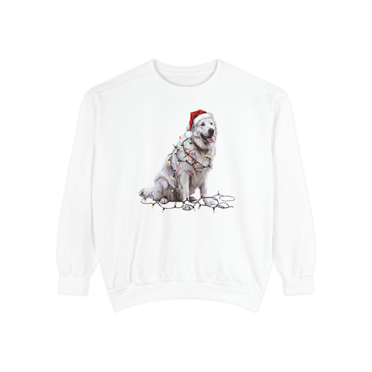 Christmas Great Pyrenees Sweatshirt, Christmas Lights Dog Sweatshirt, Christmas Dog, Great Pyrenees Mom, Gift for Dog Lover, Great Pyrenees