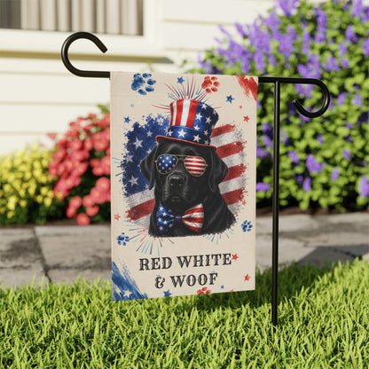 Patriotic Black Lab Garden Flag