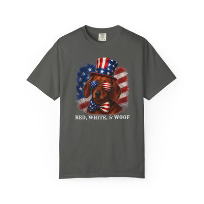 Patriotic Red Dachshund Red White & Woof Shirt