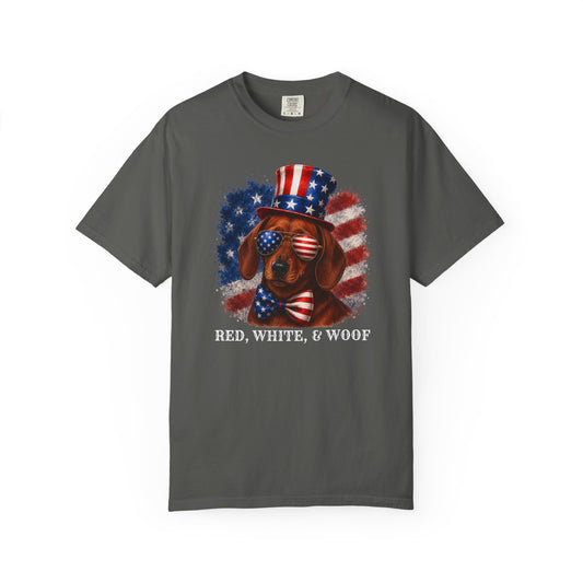 Patriotic Red Dachshund Red White & Woof Shirt