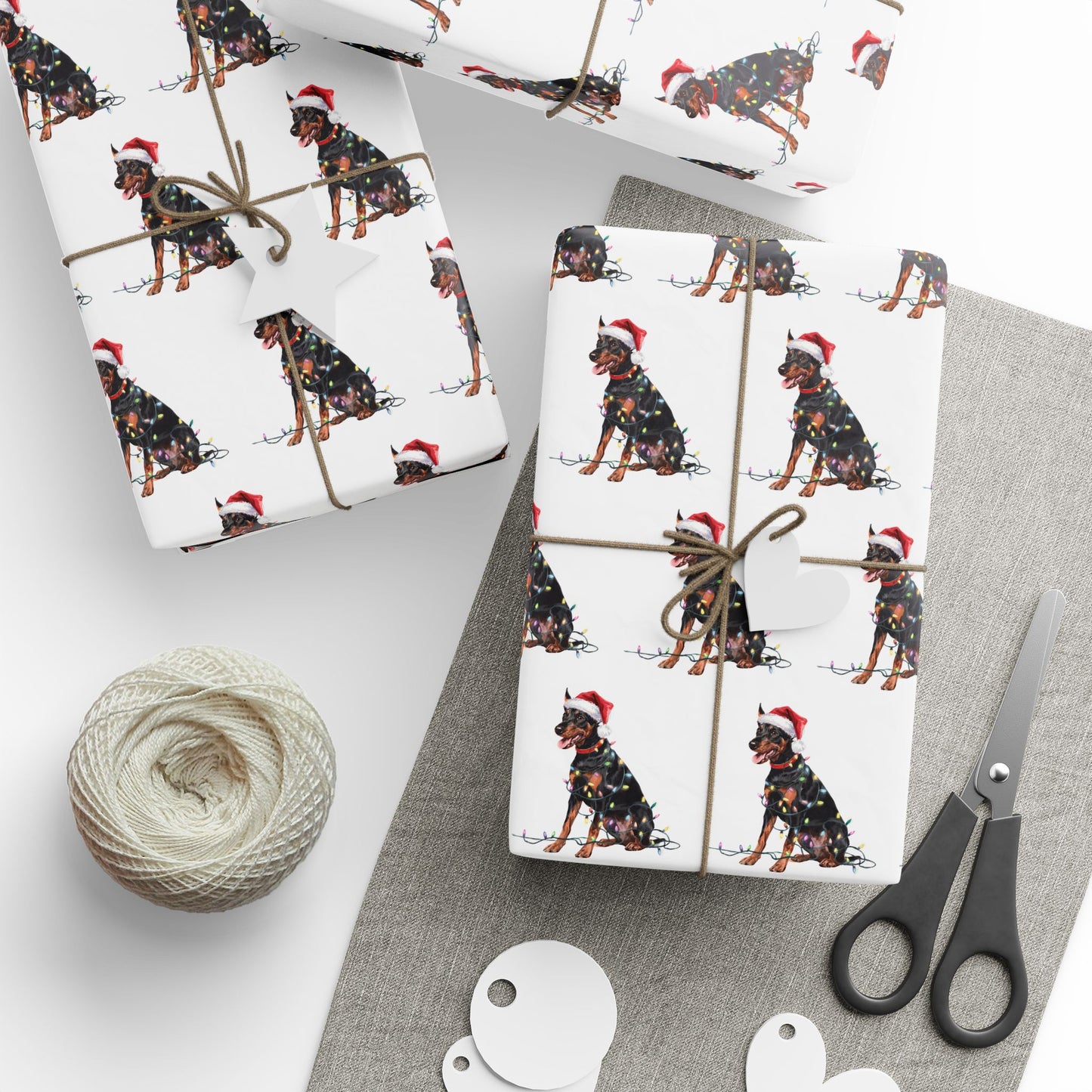 German Pinscher Christmas Lights Wrapping Paper