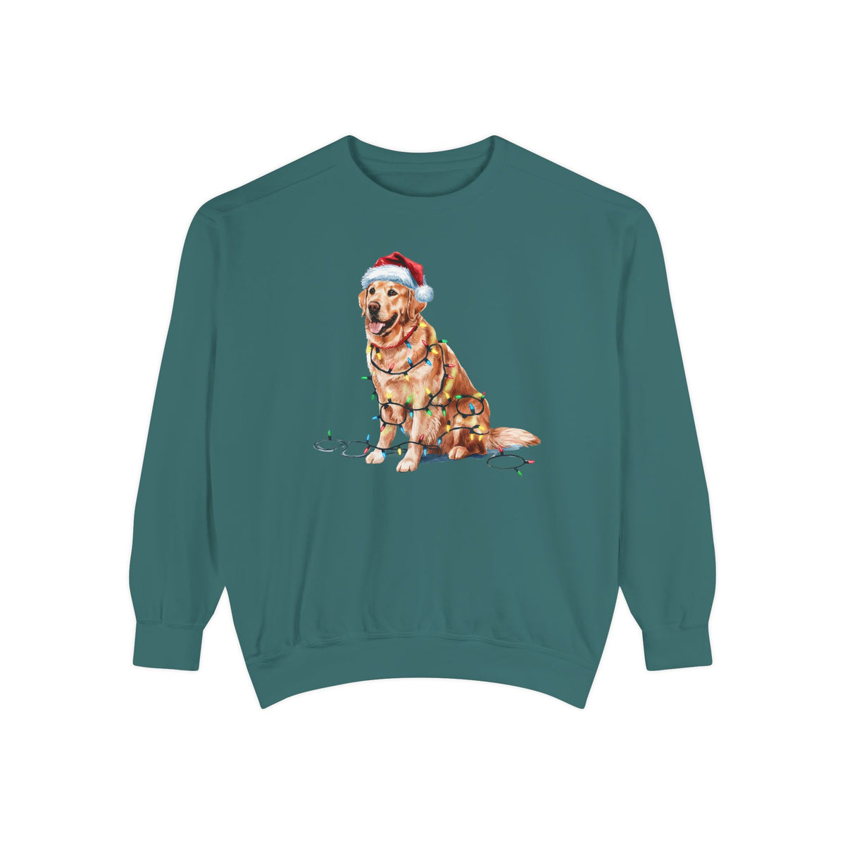 Christmas Golden Retriever Sweatshirt, Christmas Lights Dog