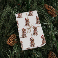 Load image into Gallery viewer, Poodle Christmas Lights Wrapping Paper
