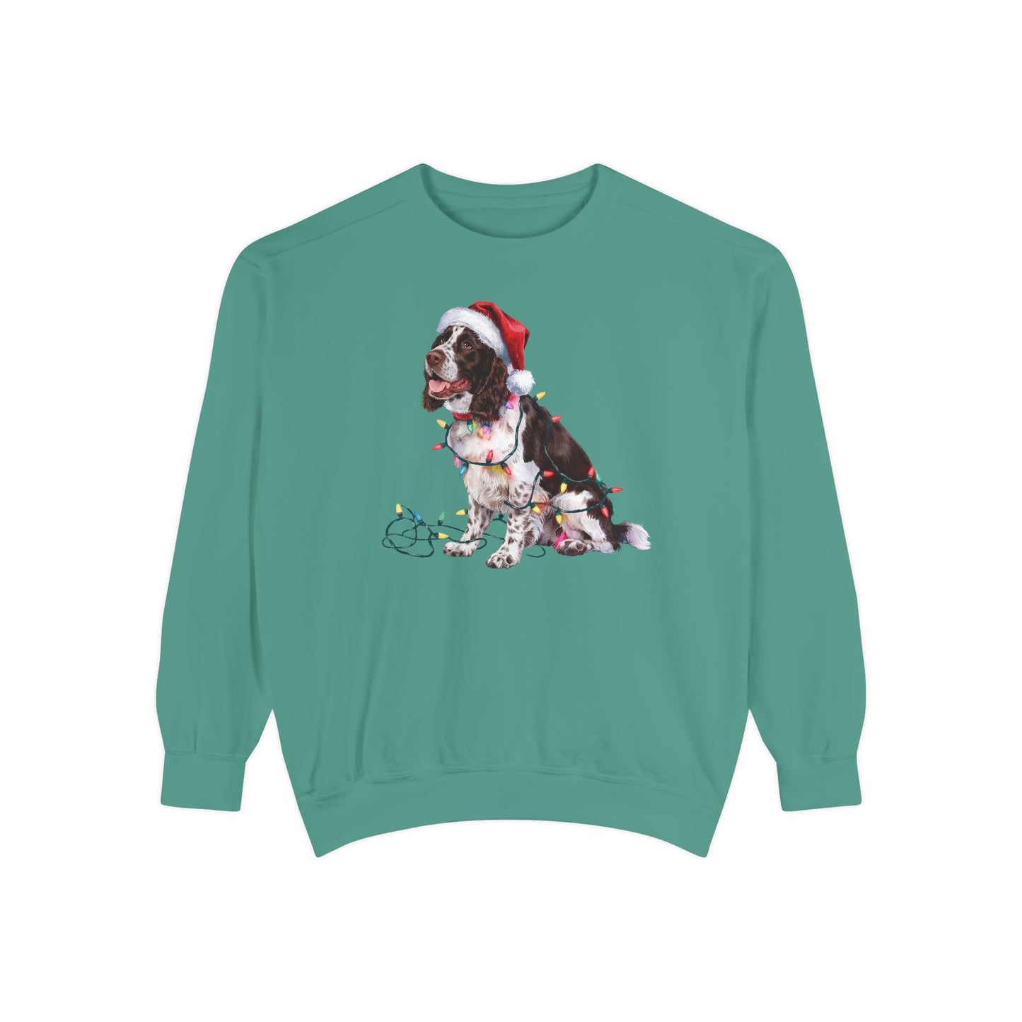 Christmas Springer Spaniel Sweatshirt, Christmas Lights Dog, Christmas Dog, Springer Spaniel Mom, Gift for Dog Lover, Springer Spaniel