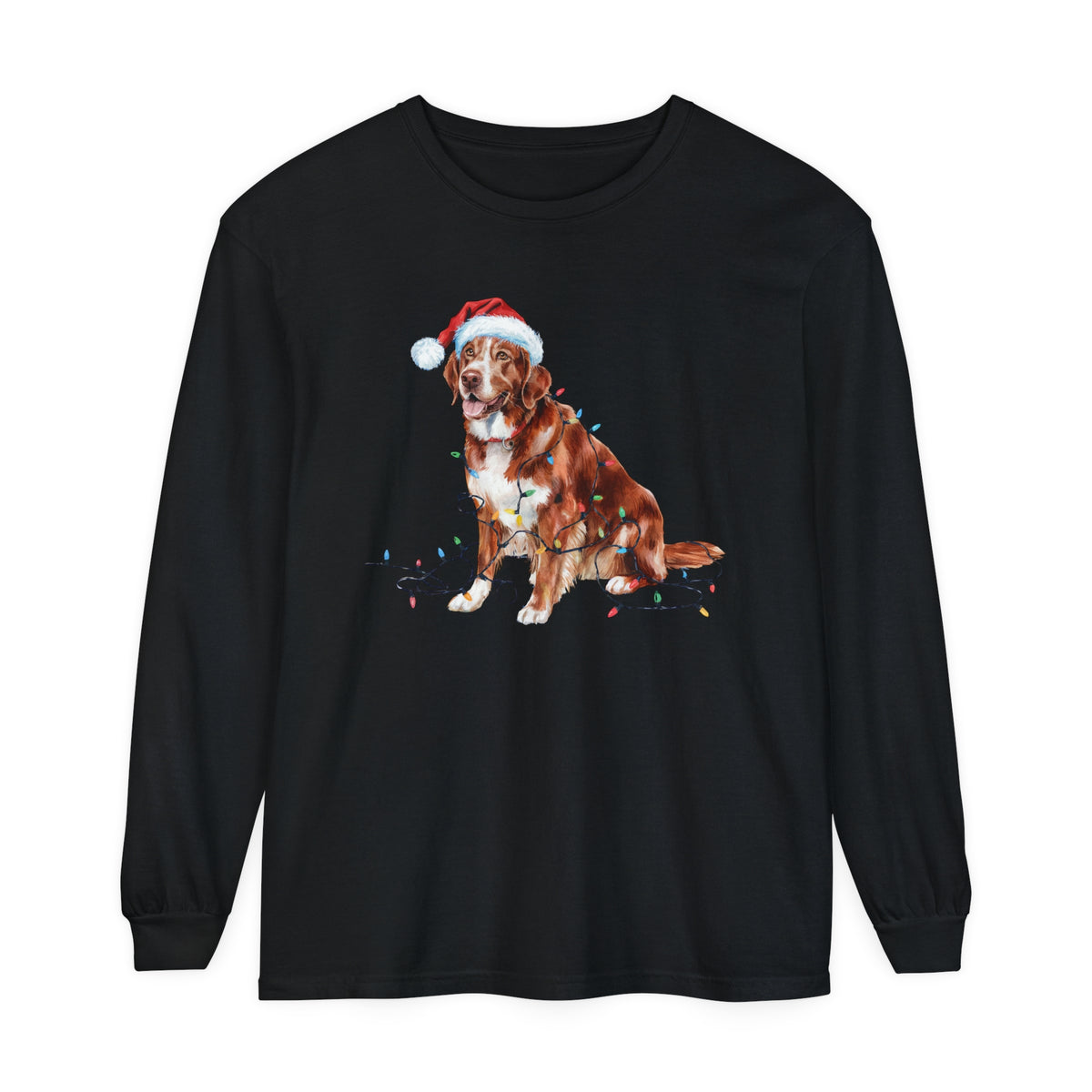 Christmas Nova Scotia Duck Tolling Retriever Long Sleeved Shirt, Christmas Lights Dog Tee, Christmas Dog Tee, Retriever Mom Tshirt