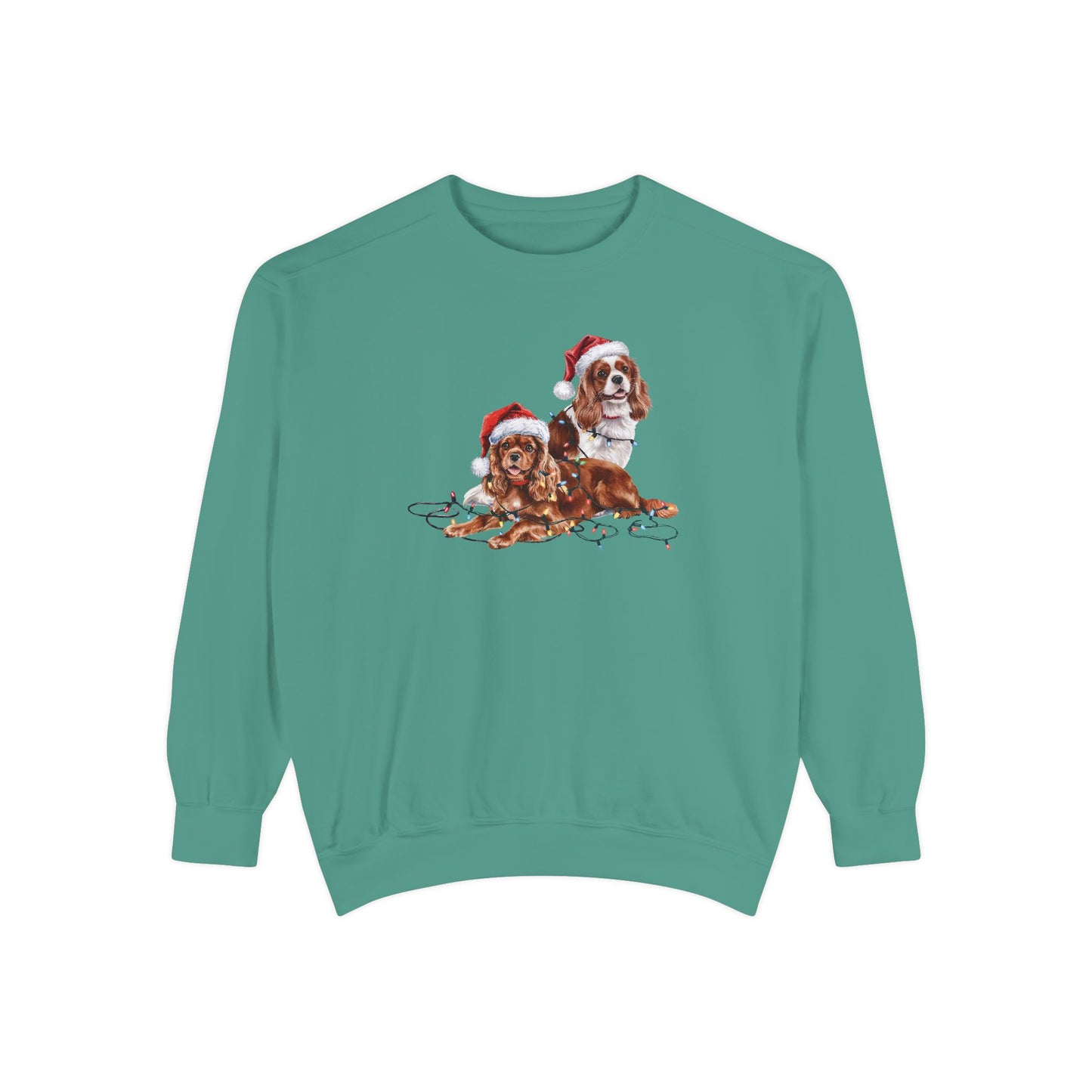 Christmas Cavalier King Charles Spaniel Sweatshirt, Cavalier Spaniel Mom, Christmas Lights Dog, Christmas Dog, Gift for Dog Lover