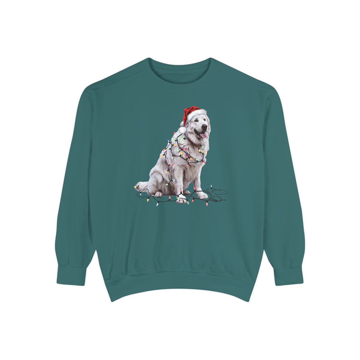 Christmas Great Pyrenees Sweatshirt, Christmas Lights Dog