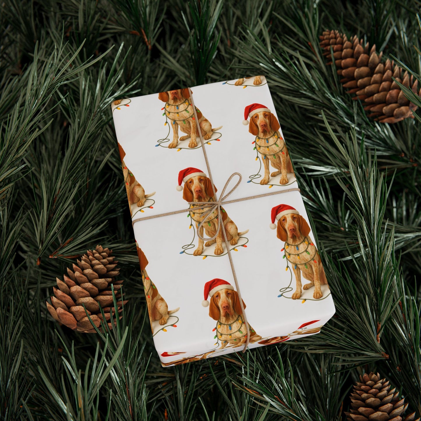 Bracco Italiano Christmas Lights Wrapping Paper