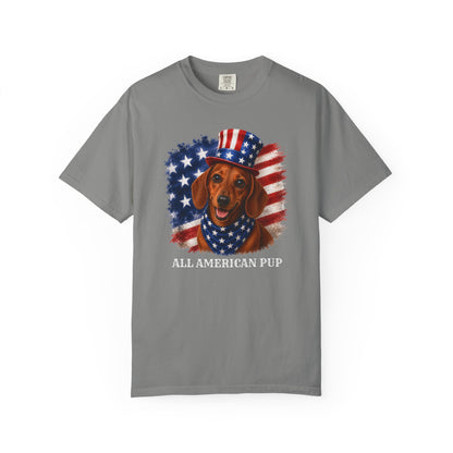 Patriotic Red Dachshund All American Pup Shirt