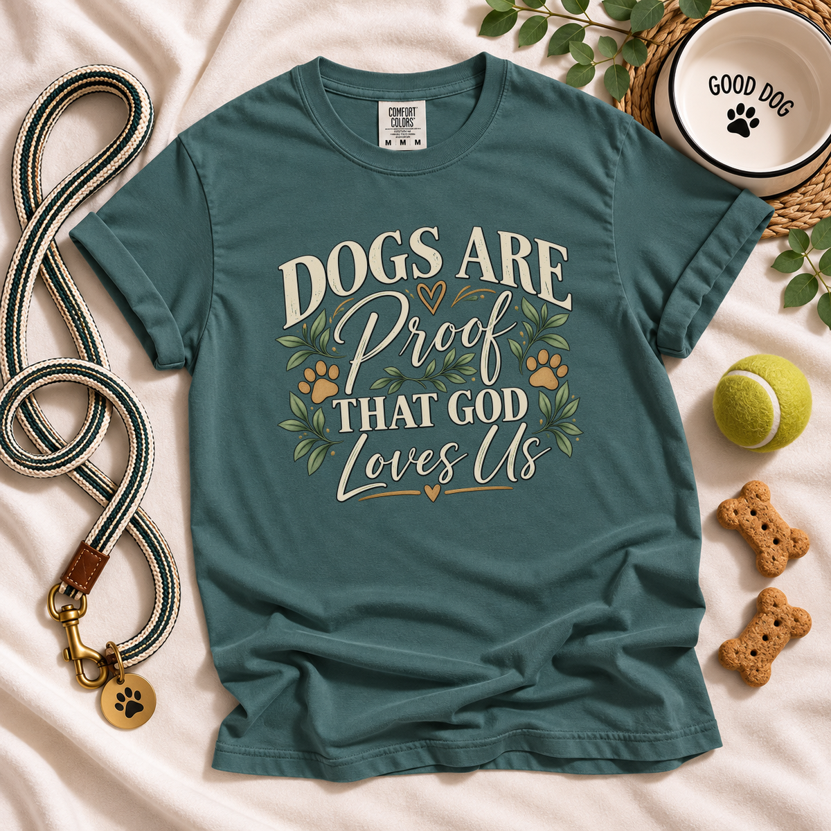 Christian Dog Lover Shirt, Dogs Are Proof God Loves Us, Comfort Colors Tee