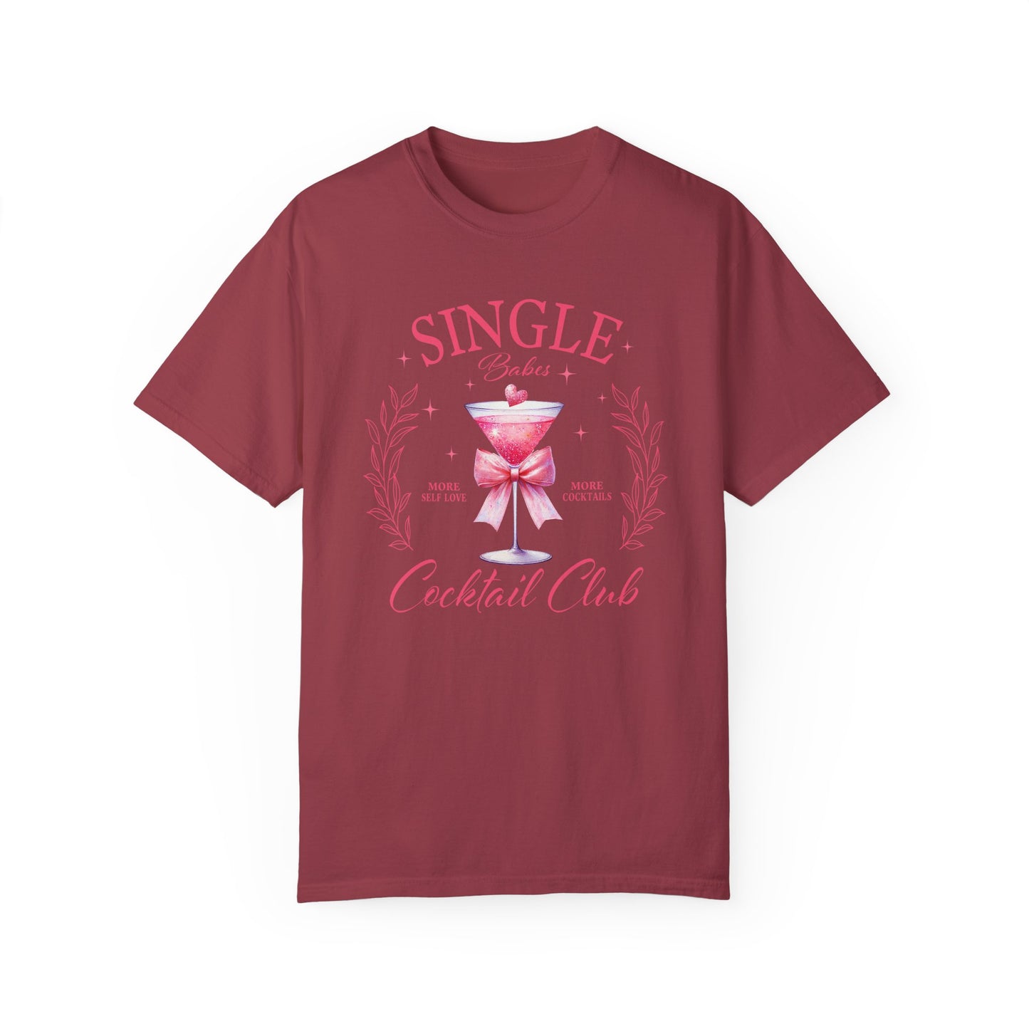 Single Babes Cocktail Club Unisex T-shirt, Valentine's Day Shirt, Martini Glass Design, Gift for Singles, Galentine's Day Tee