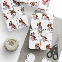 Load image into Gallery viewer, Cavalier King Charles Spaniel Holiday Lights Wrapping Paper
