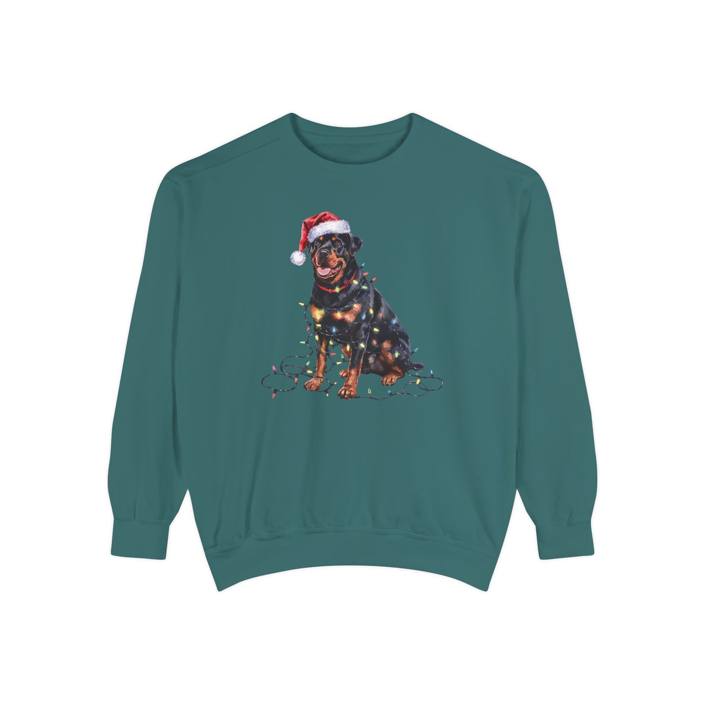 Christmas Rottweiler Sweatshirt, Christmas Lights Dog Sweatshirt, Christmas Dog Sweatshirt, Rottweiler Mom Sweatshirt, Gift for Dog Lover