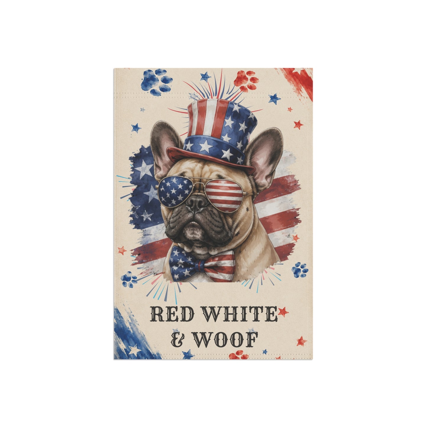 Patriotic French Bulldog Garden Flag