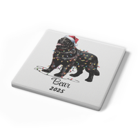 Load image into Gallery viewer, Black Newfoundland Dog Coasters, Absorbent Stone Coaster Set, Christmas Gift for Dog Lovers, Personalized Table Protection, Cork Back
