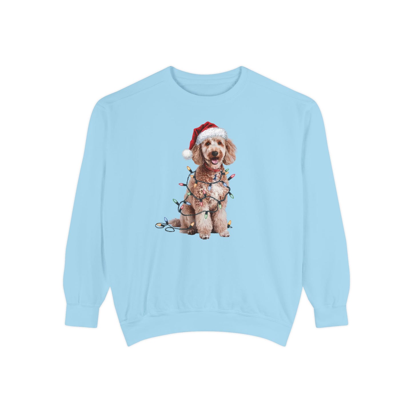 Christmas Poodle Sweatshirt, Christmas Lights Dog Sweatshirt, Christmas Dog, Poodle Mom Sweatshirt, Gift for Dog Lover, Poodle