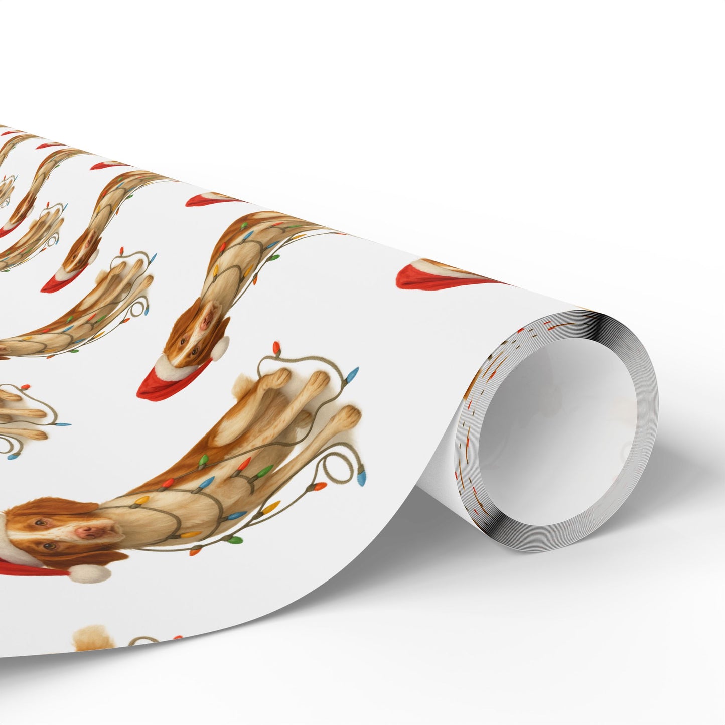 Brittany Spaniel Christmas Lights Wrapping Paper