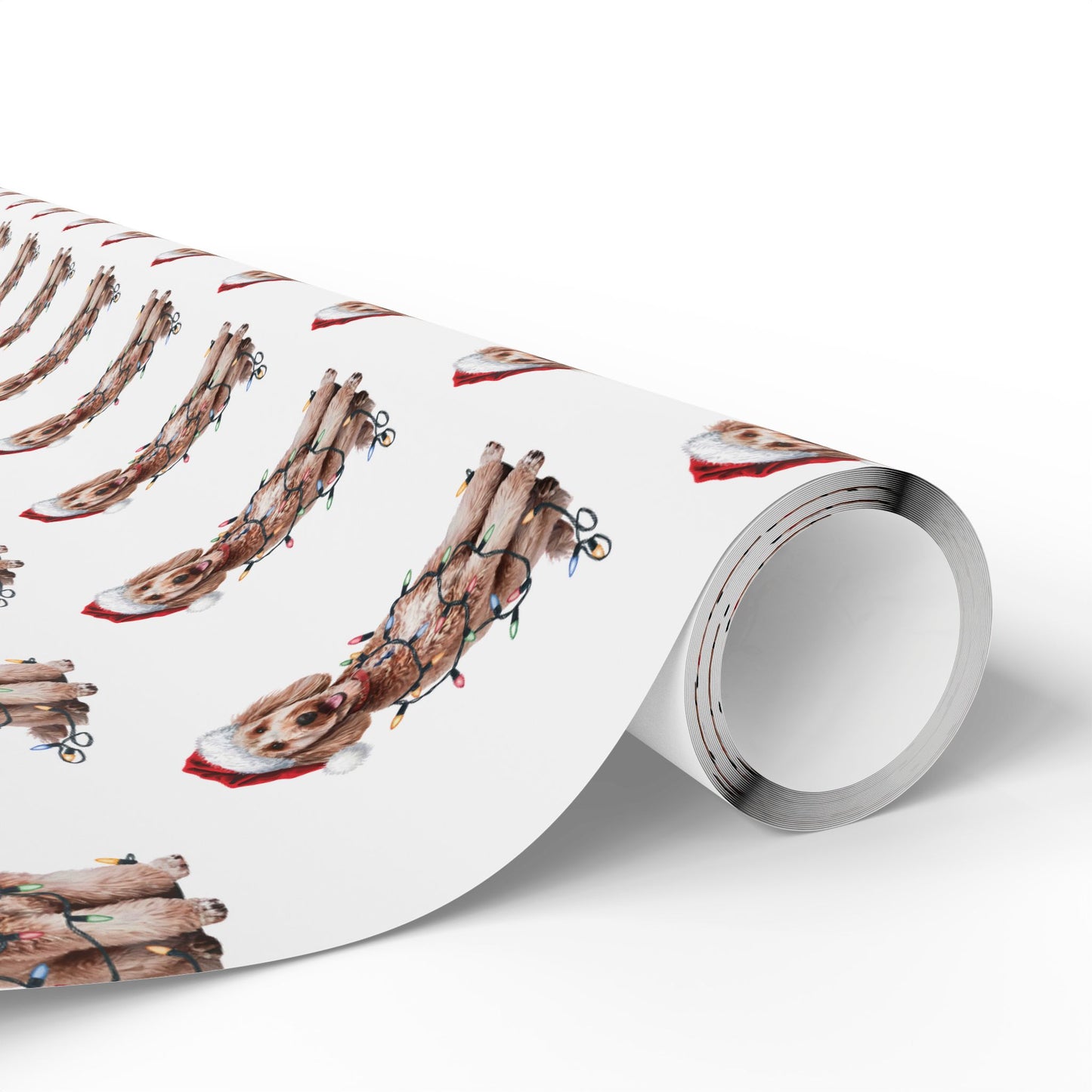 Poodle Christmas Lights Wrapping Paper