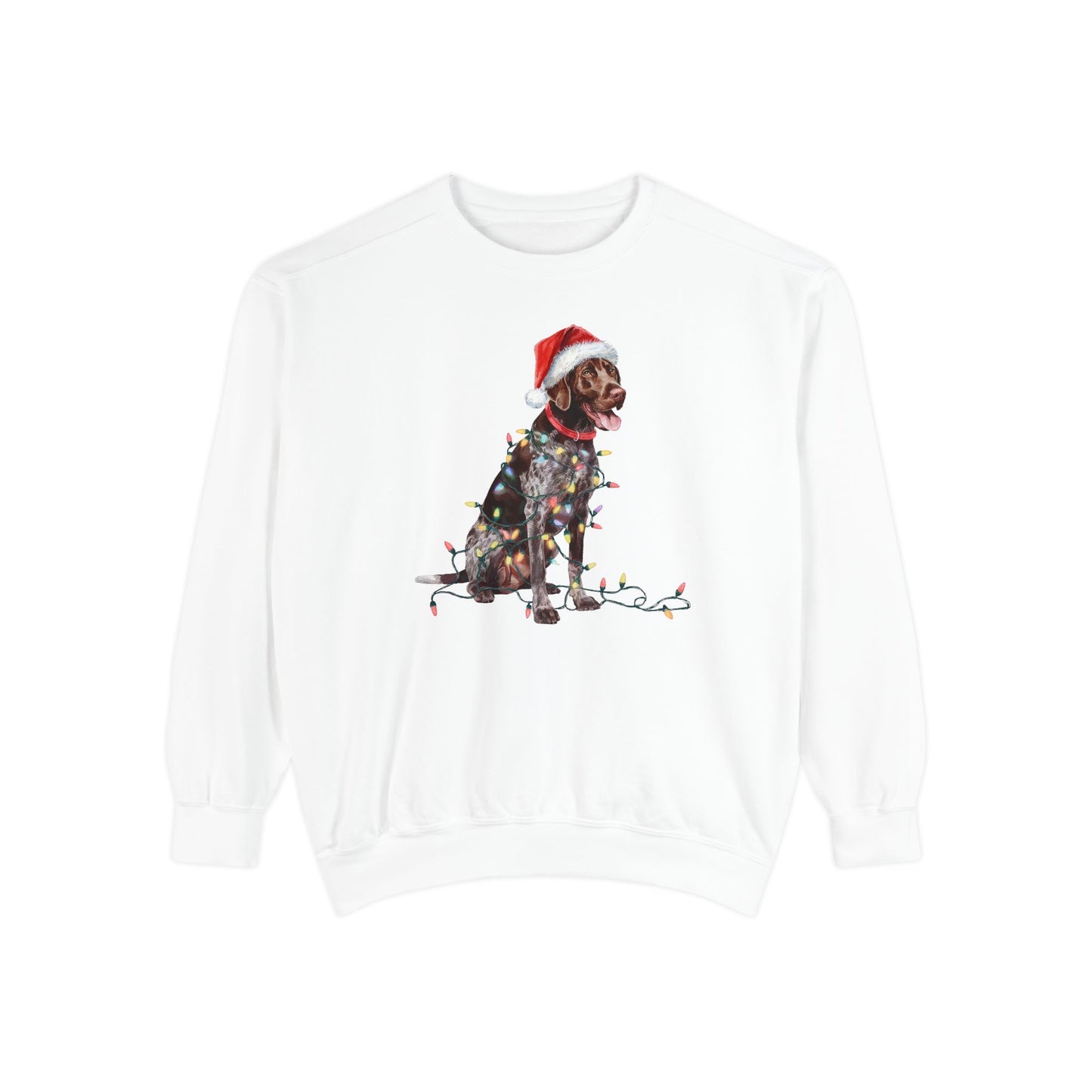 Christmas German Shorthaired Pointer Sweatshirt, Christmas Lights Dog, Christmas Dog, German Shorthaired Pointer Mom, Gift for Dog Lover