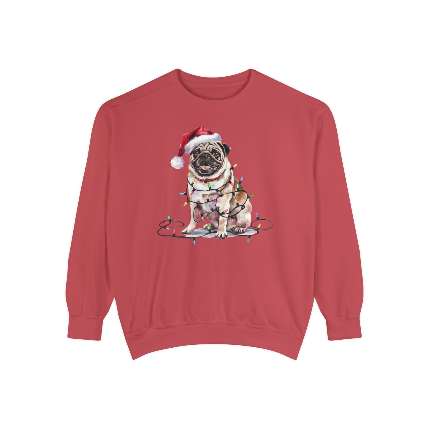 Christmas Pug Sweatshirt, Christmas Lights Dog Sweatshirt, Pug Mom Sweatshirt, Christmas Dog, Gift for Dog Lover, Pug