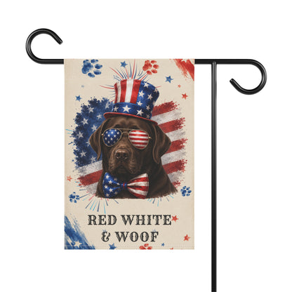 Patriotic Chocolate Lab Garden Flag