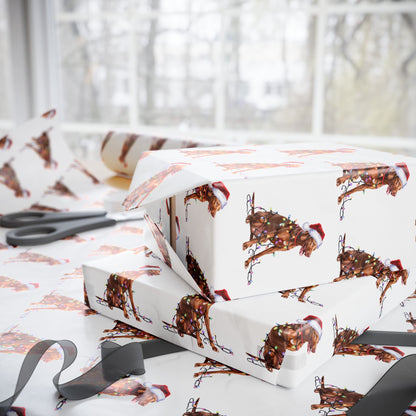 Vizsla Christmas Lights Wrapping Paper