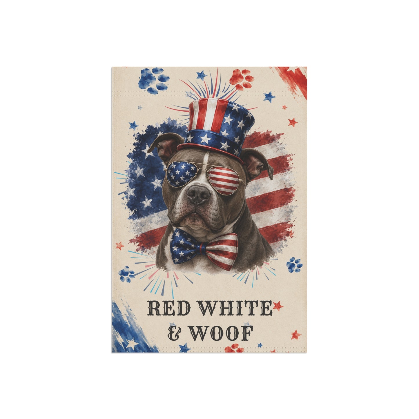 Patriotic Pit Bull Garden Flag