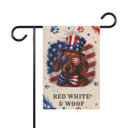 Patriotic Red Dachshund Garden Flag
