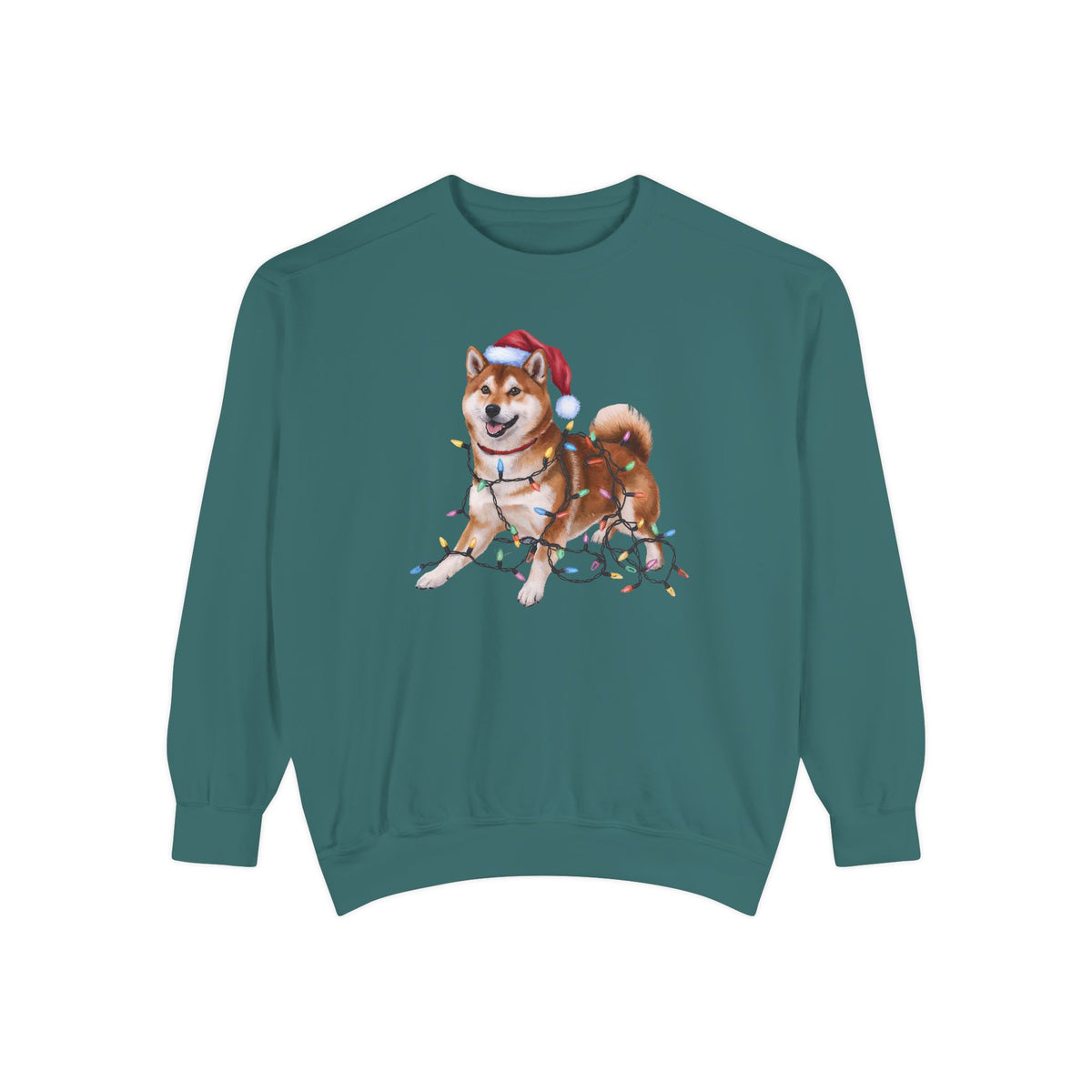 Christmas Brown Shiba Inu Sweatshirt, Christmas Lights Dog