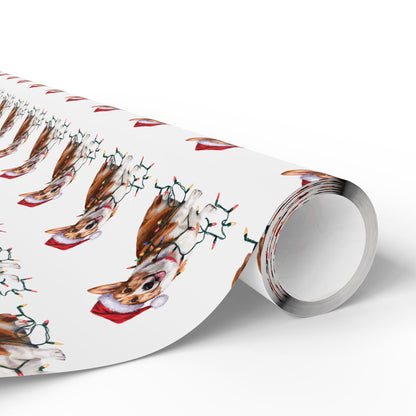 Corgi Christmas Lights Wrapping Paper