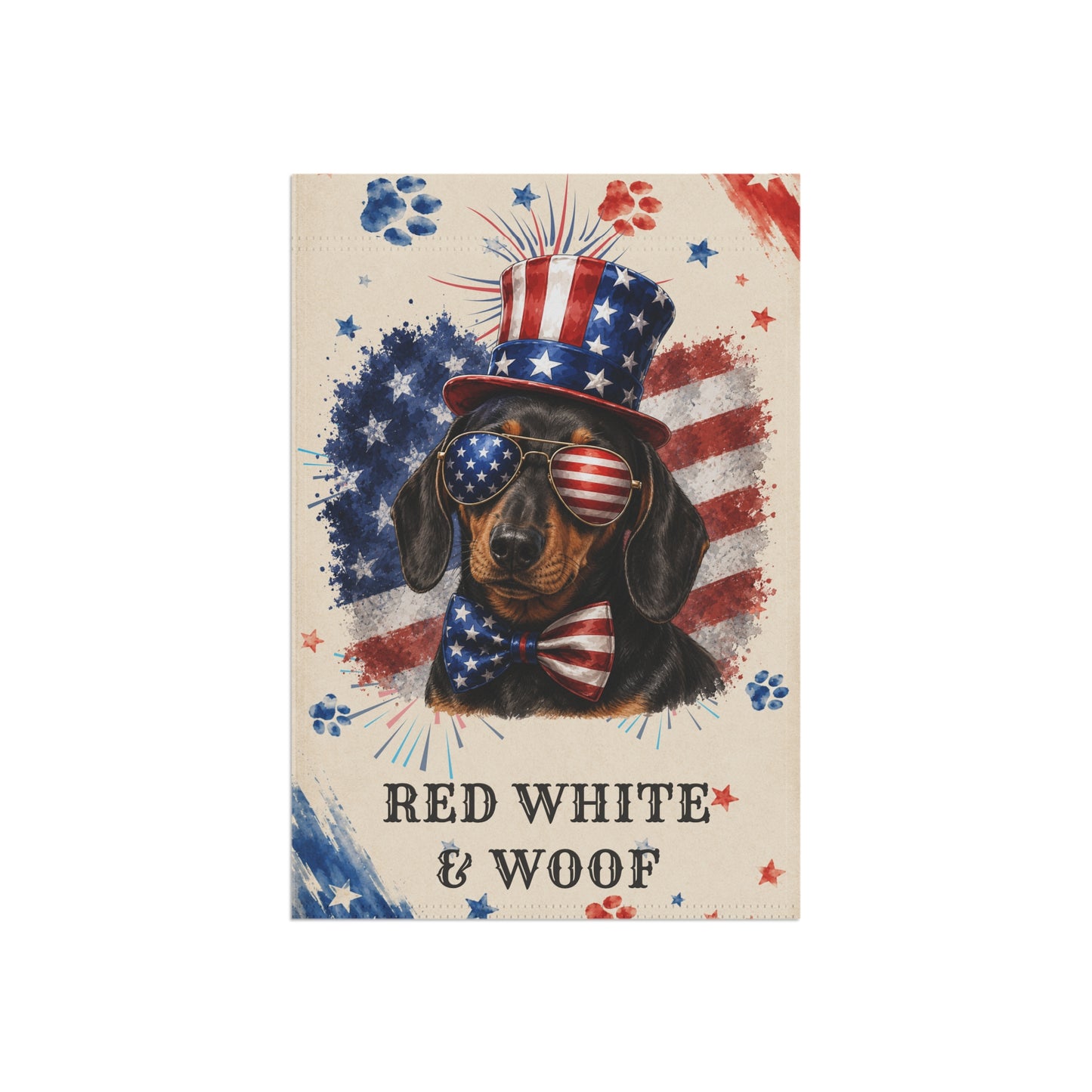 Patriotic Black and Tan Dachshund Garden Flag