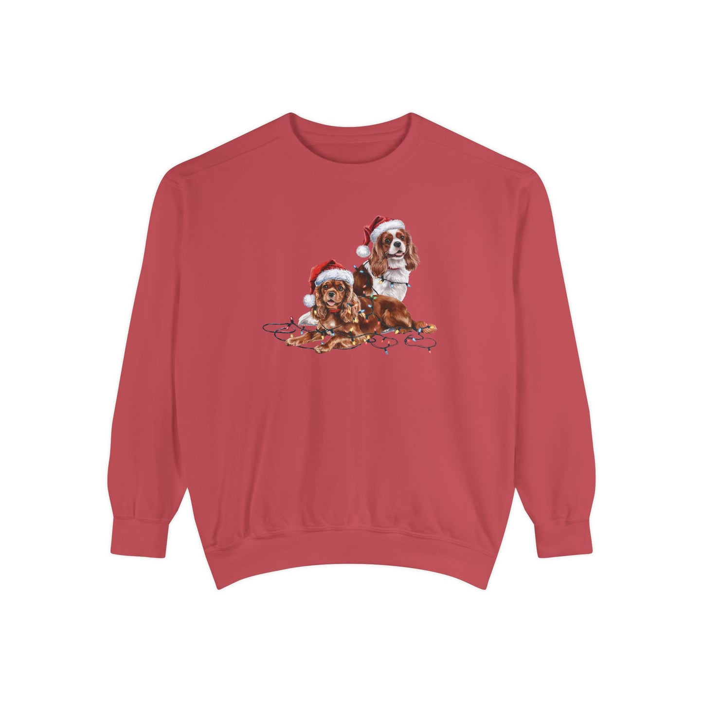 Christmas Cavalier King Charles Spaniel Sweatshirt, Cavalier Spaniel Mom, Christmas Lights Dog, Christmas Dog, Gift for Dog Lover