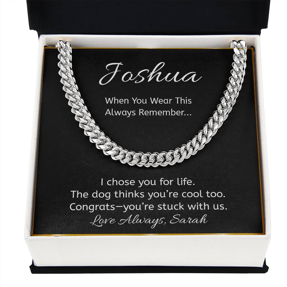 Funny Dog Lover Necklace, “I Chose You for Life” Message Card