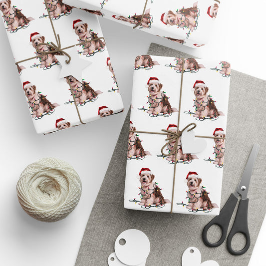 Coton de Tulear Christmas Lights Wrapping Paper