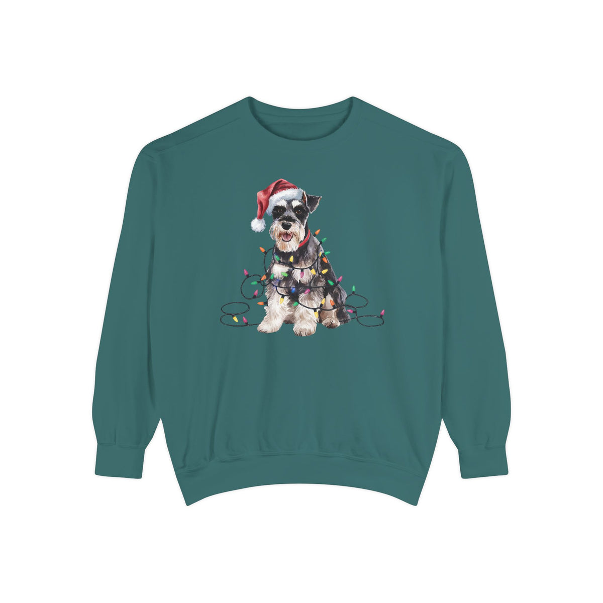 Christmas Schnauzer Sweatshirt, Christmas Lights Dog