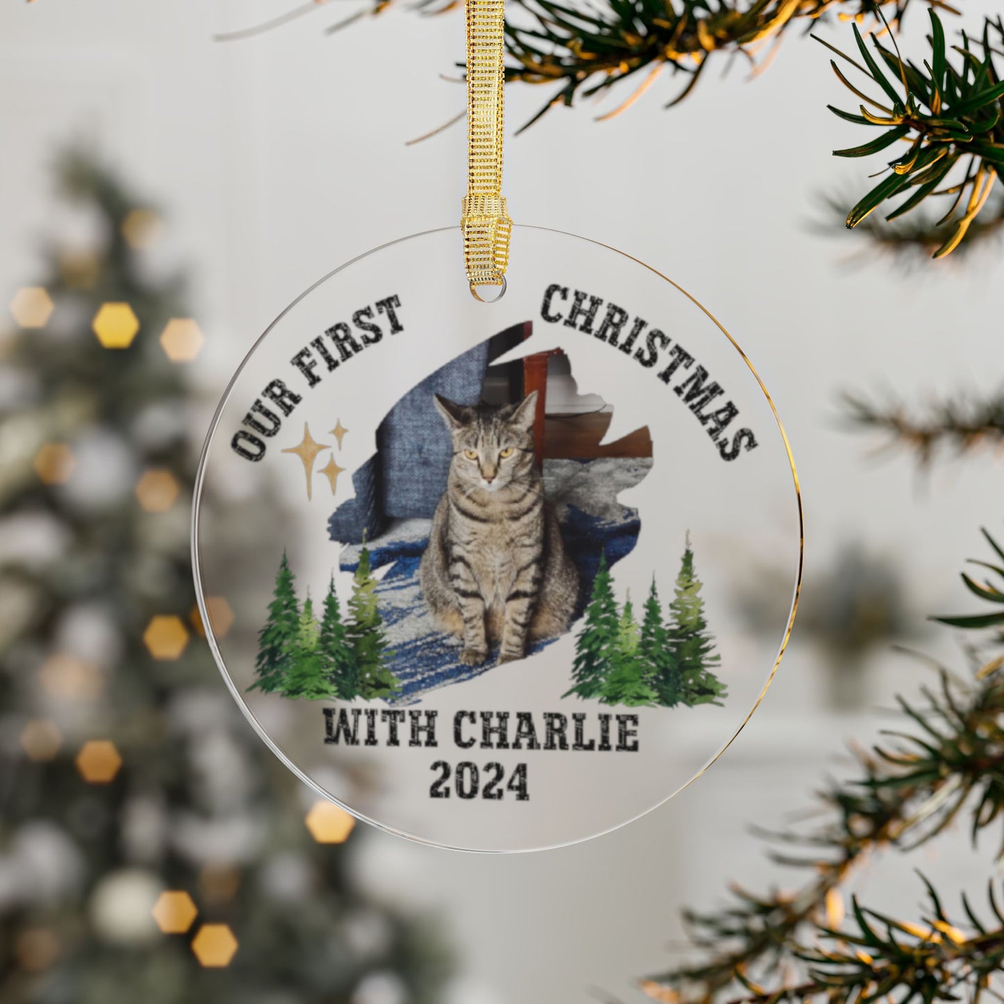 Personalized Pet Ornament, Pet Ornament Using Photo, Custom Dog Christmas Ornament, Cat Christmas Photo Ornament, Pet Portrait Name Gift