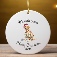 Load image into Gallery viewer, Christmas Yellow Labrador Ornament, Christmas Lights Dog Keepsake
