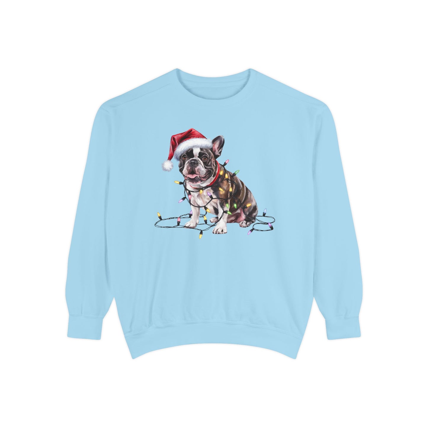 Christmas French Bulldog Sweatshirt, Christmas Lights Dog Sweatshirt, Christmas Dog, French Bulldog Mom, Gift for Dog Lover, French Bulldog