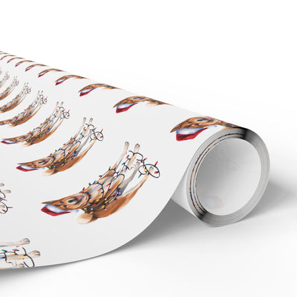 Akita Christmas Lights Wrapping Paper