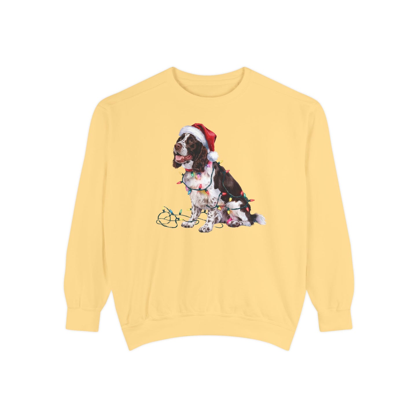 Christmas Springer Spaniel Sweatshirt, Christmas Lights Dog, Christmas Dog, Springer Spaniel Mom, Gift for Dog Lover, Springer Spaniel