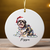 Load image into Gallery viewer, Lhasa Apso Ornament Personalized Dog Keepsake
