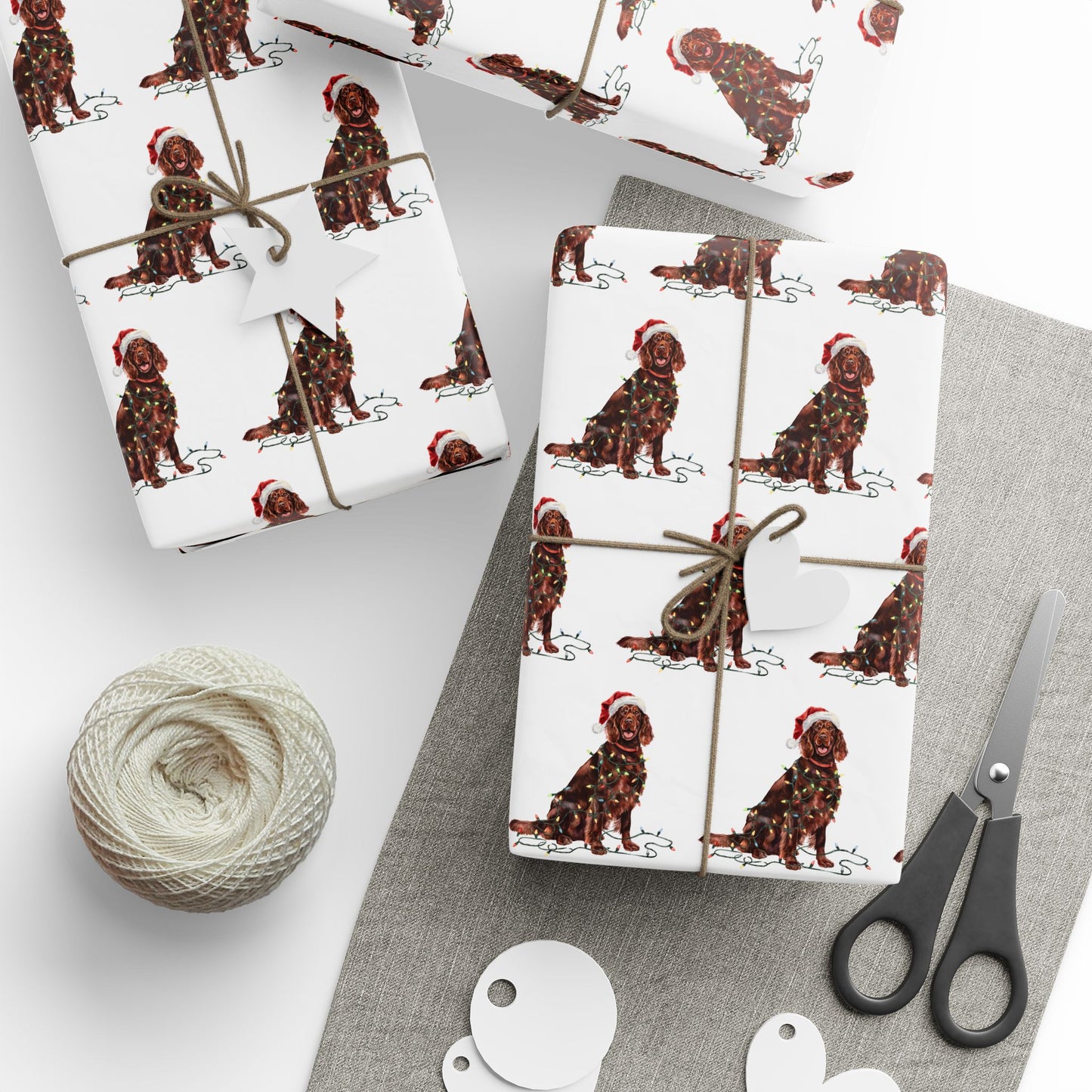 Irish Setter Christmas Lights Wrapping Paper
