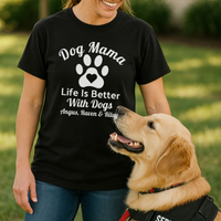 Load image into Gallery viewer, Personalized Life is Better With Dogs Shirt
