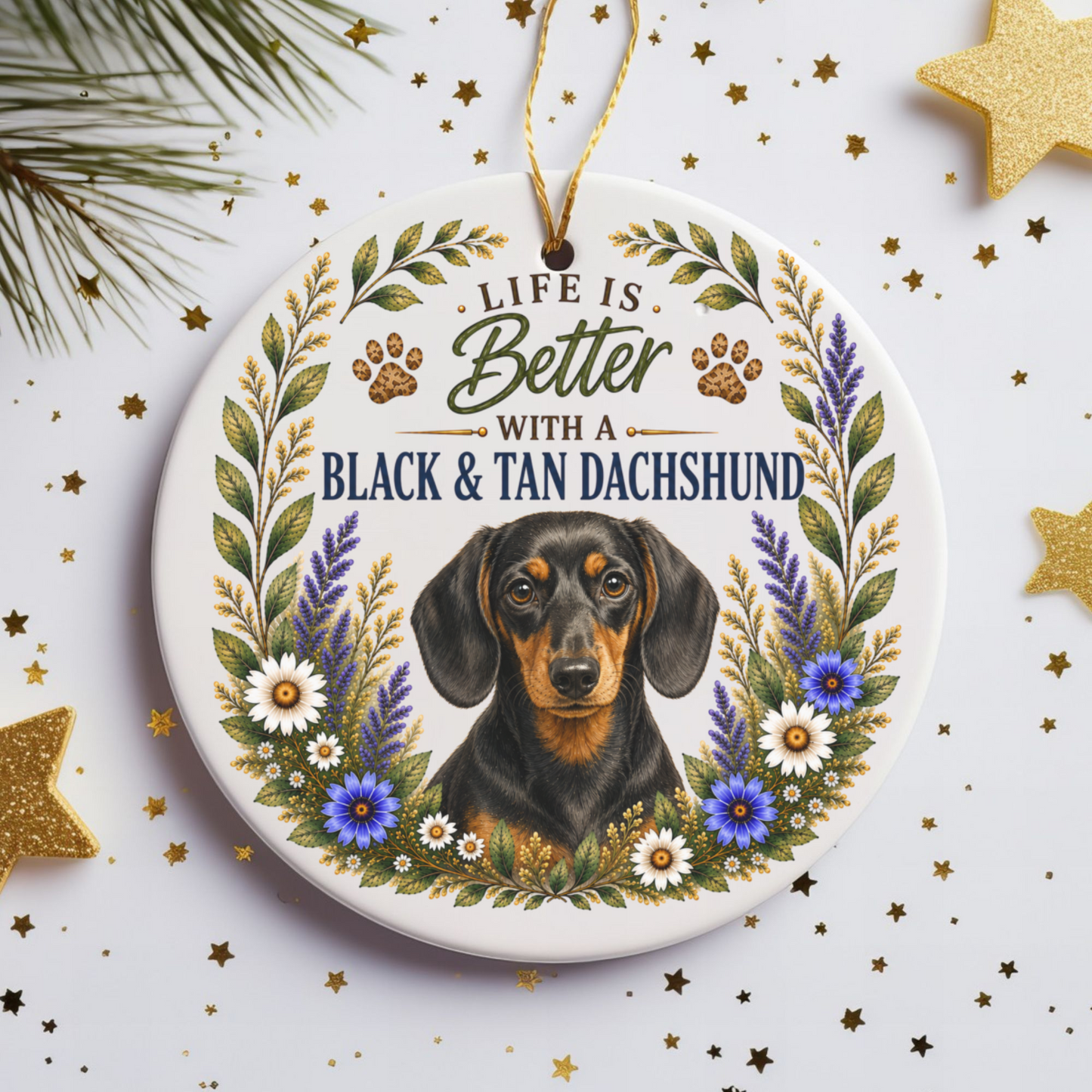 Black and Tan Dachshund Ornament, Doxie Lover Gift, Dachshund Mom Gift, Dog Keepsake