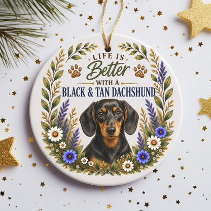 Black and Tan Dachshund Ornament, Doxie Lover Gift, Dachshund Mom Gift, Dog Keepsake