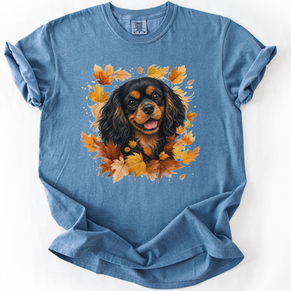 Black and Tan Cavalier Fall Shirt, Autumn Dog Mom Comfort Colors Tee